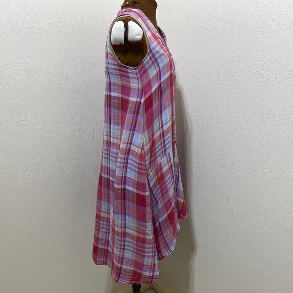 Anthropologie Maeve Pippa Midi High Low A-Line Swing Sleeveless Plaid Pockets XS - Picture 4 of 11